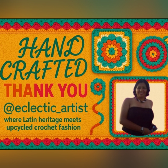 Notification Live Show Hand Crafted Upcycled Art Handmade Crochet Hablo Español - Picture 5 of 17
